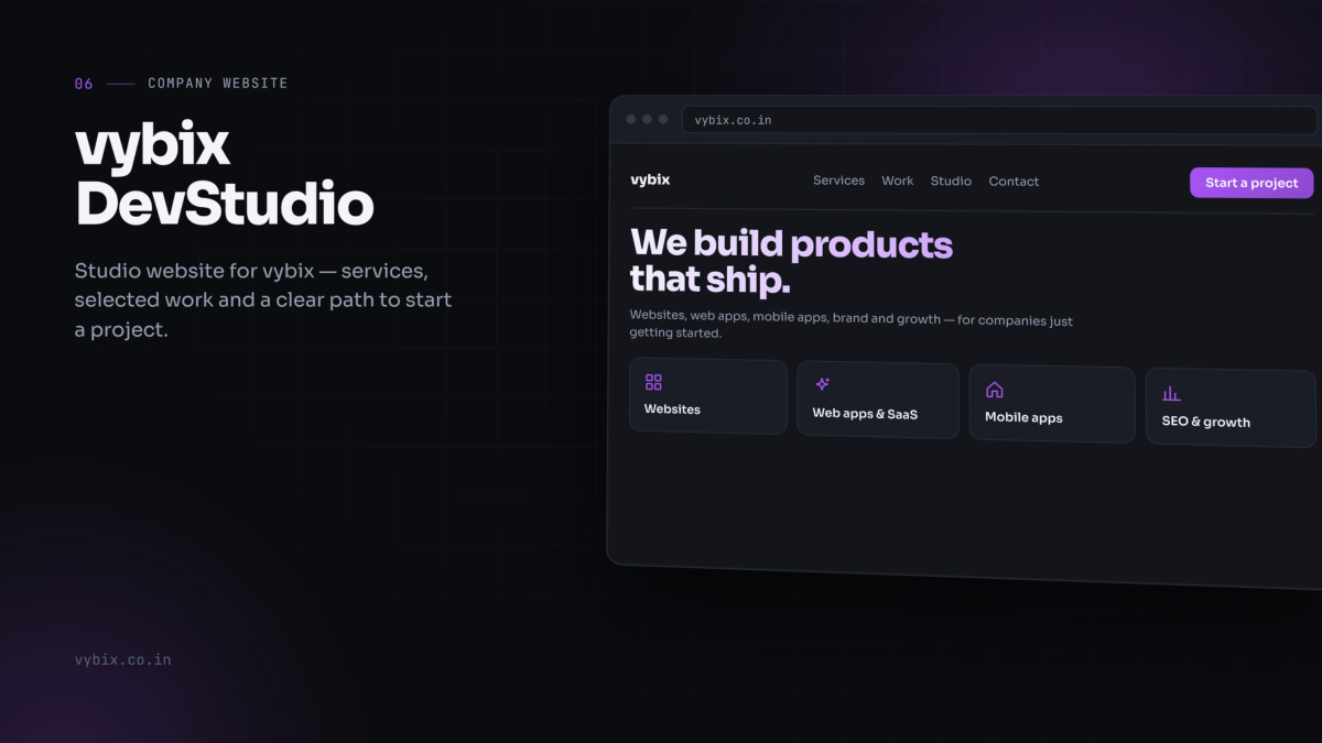 vybix DevStudio &mdash; Company website